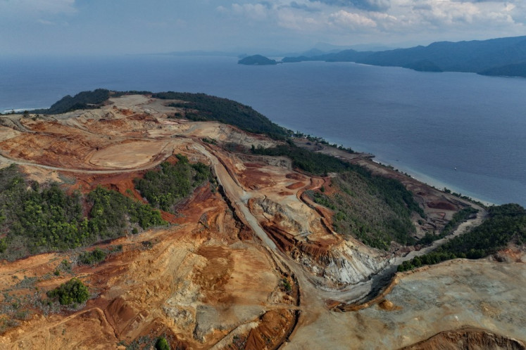 Deforestation on Kawei Island in Raja Ampat, Southwest Papua, is clearly visible on Dec. 21, 2024